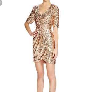 French connection gold sequin dress.